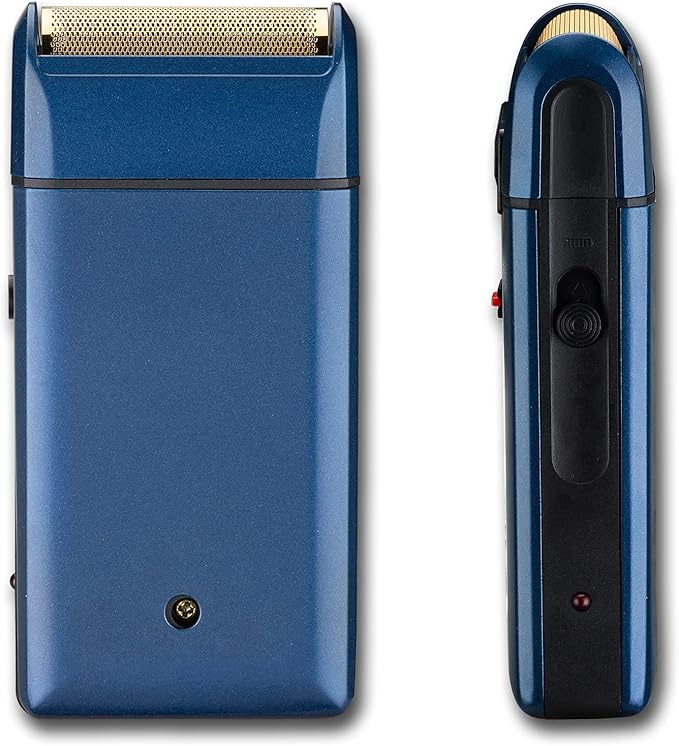 Retro Electric Razor for Men, Rechargeable Mens Gold Foil Shavers,Travel Electric Shavers for Men(Blue)