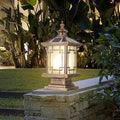 LED Solar Post Light Outdoor, Aluminum Fence Post Cap Lamp Remote Control Dimmable Pillar Lights Solar IP65 Waterproof Column Light, 15.7" X 7.3" Pillar Pedestal Lantern for Garden Yard