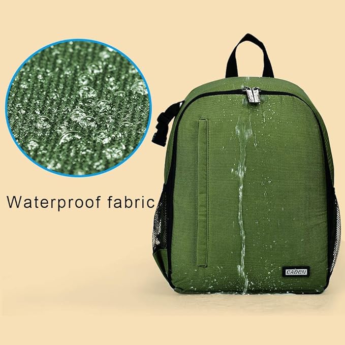 CADeN Camera Backpack Bag Professional for DSLR/SLR Mirrorless Camera Waterproof, Camera Case Compatible for Sony Canon Nikon Camera and Lens Tripod Accessories Green