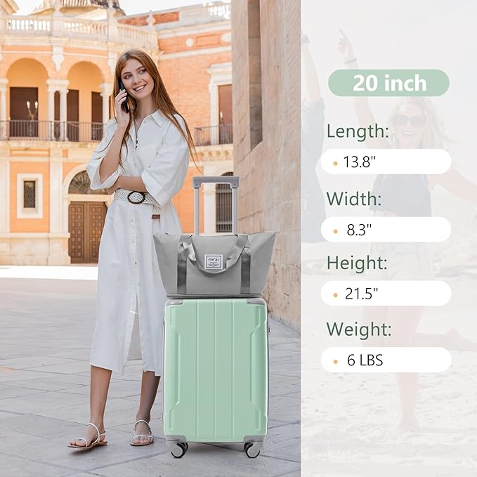 Merax Luggage Set 3 Piece, 20 Inch Carry on Spinner Suitcase with Corner Guards, Lightweight Durable, Airline Approved for Business or Weekend Travel