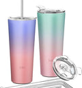 THILY Stainless Steel Vacuum Insulated Tumbler 26 oz Triple-Insulated Travel Mug with Splash-Proof Lid, for Iced Coffee and Hot Beverage, 2 Pack, Candy Pink + Lavender Dream