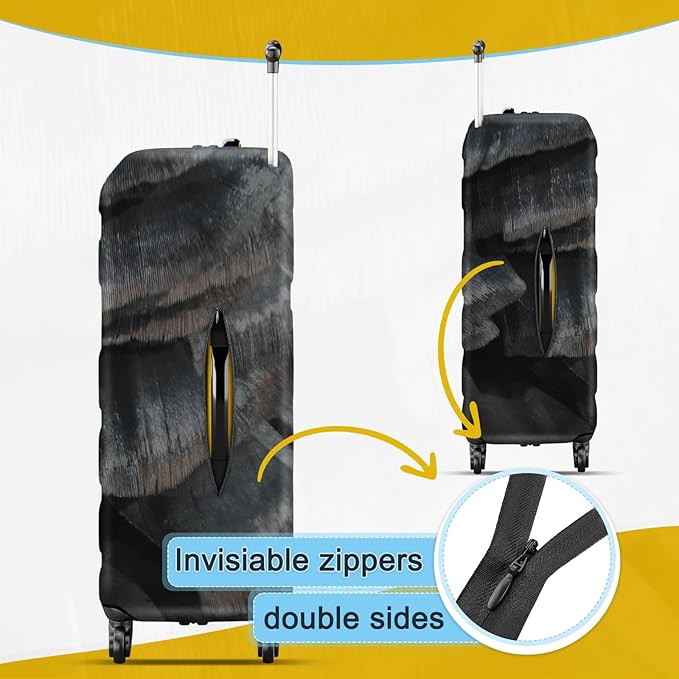 20/24/28 Inch PVC Luggage Protector Covers for TSA Approved 3 PCS Clear Suitcase Cover Protector Transparent Luggage Protective Cover Set (Painting, 20/24/28(3 sizes))