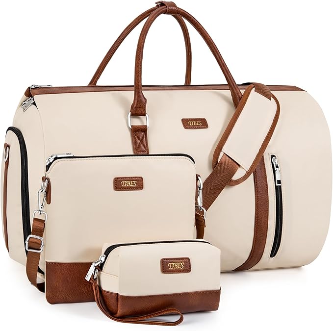 Convertible Garment Duffel Bags for Travel - Carry On Garment Bags With Toiletry Bag Large Weekender Bags for Women Men 2 in 1 Hanging Suitcase Suit Travel Duffel Overnight Bags 4pcs Set