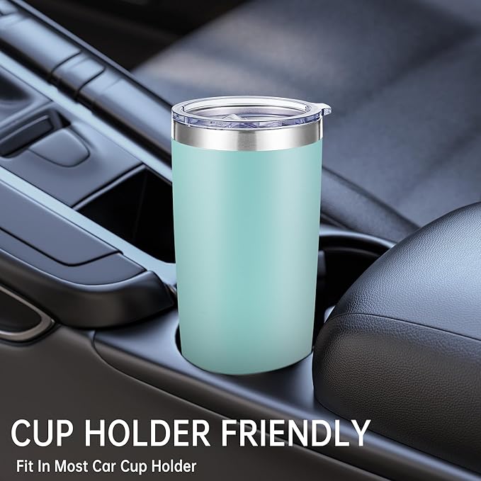20 oz Tumblers Bulk Stainless Steel Tumbler with Lid Double Wall Vacuum Insulated Coffee Mug 20oz Powder Coated Cup for Hot and Cold Drinks, Turquoise, 6 pack