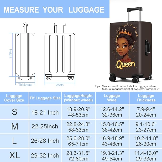 Luggage Cover Washable Suitcase Protector Anti-scratch Suitcase cover Fits 20-34 Inch Luggage (Girl-5, S(20-22inch suitcase))