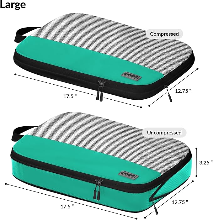 Large Compression Packing Cubes for Travel - 5 Pcs set of Packing Cubes Compression, Carry on Suitcase Organizer Bags - Travel Cubes Organizer Bags for Luggage