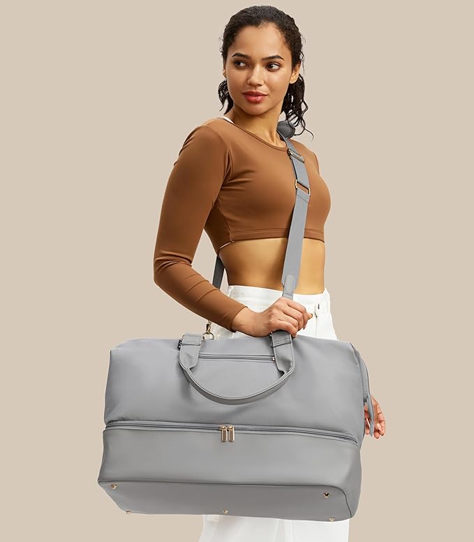 Weekender Bags for Women, Large Travel Duffel Bag with Shoes Compartment, Carry On Overnight Tote Bags with Toiletry Bags, Hospital Bags for Labor and Delivery