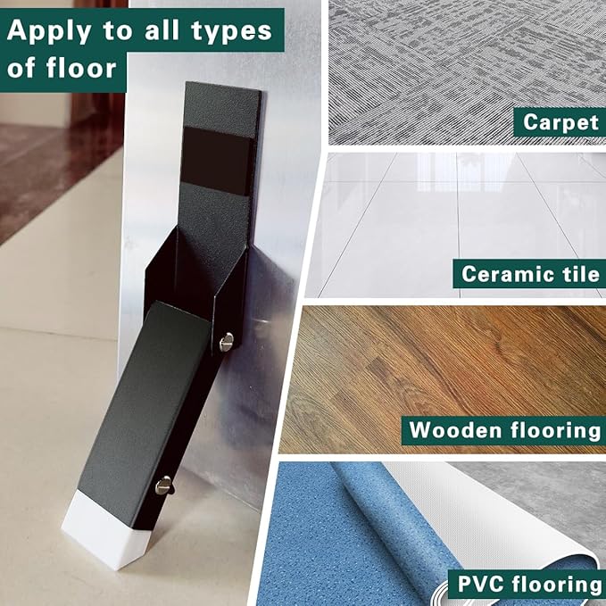 Door Stoppers for Bottom of Door, No Drilling Door Stopper, Door Holder to Keep Door Open, Under Door Noise Stopper, Drop Stops and Easy Install (Self-Adhesive Traceless Mounted)