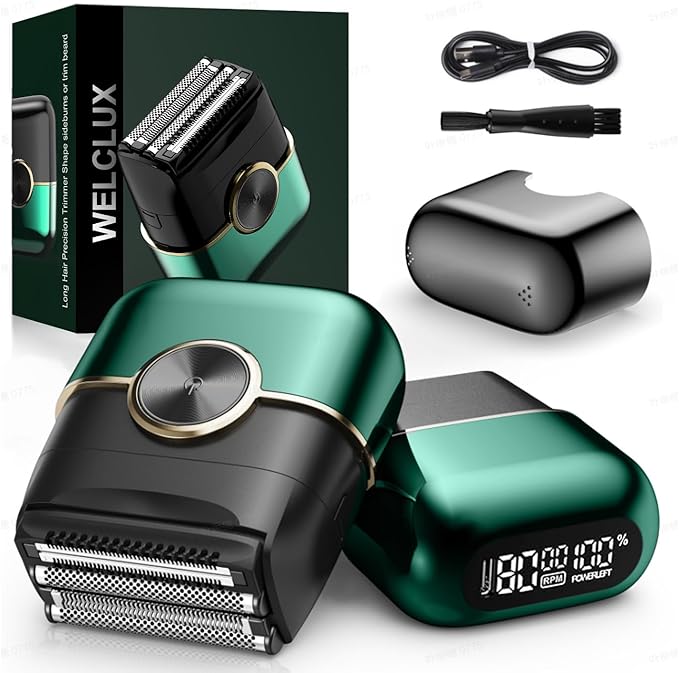Electric Foil Shavers for Men: Upgraded Mini Electric Razor with 4 Floating Blades & Big LED Display - Foil Shaver for Men with 2 Gears Adjustable - Face Shaver with IPX7 Waterproof,USB Type C