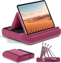 KDD Tablet Pillow Stand, Multi-Angle Viewing Ipad Holder for Lap, Bed and Desk, Foldable Soft Pad Dock with Stylus Mount Compatible with Ipad Pro 12.9, 10.5, 11, Air, Mini, Phones, Books, E-Reader