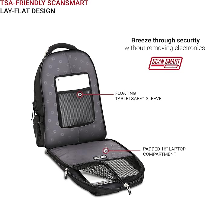 SwissGear 2769 Scansmart Backpack, Black, 17.5-Inch