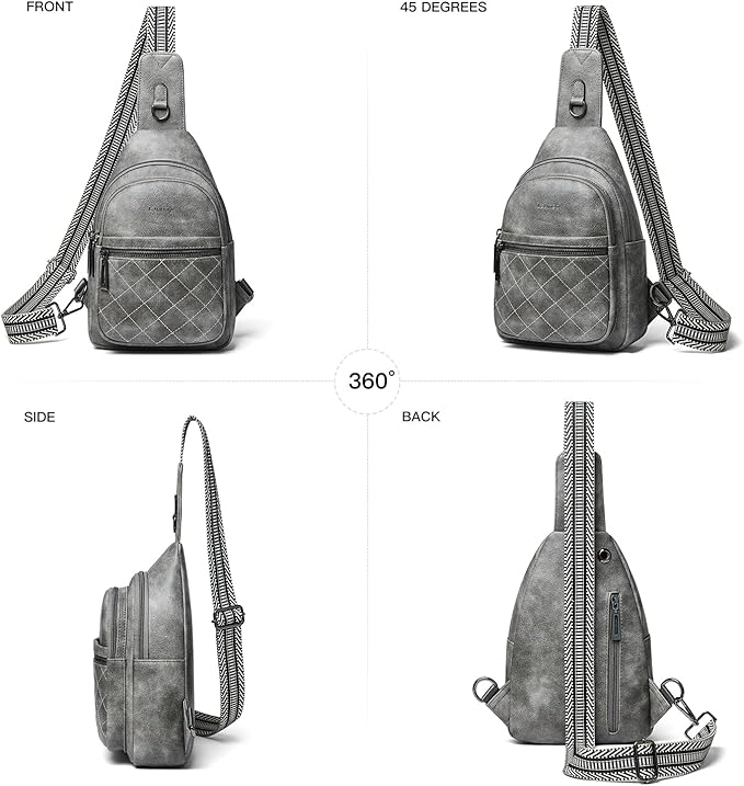 Sling Bag For Women Fanny Pack Crossbody Travel Shoulder Belt Bags Tote Backpack Purse Faux Leather