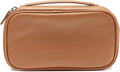 Leatherology Cognac Medium Travel Organizer - Zipped mesh storage pocket, elastic loops for organization, metal zipper with leather pull