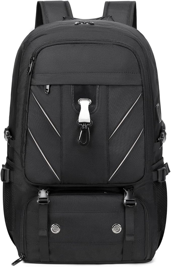 17.3 Inch Travel Laptop Backpack with Shoe Compartment,50L Carry on Flight Approved Backpacks Multiple Compartments,Water Resistant Anti Theft Bag with USB Charging Port,for Men Women