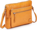 Wise Owl Accessories Small Soft Pebbled Real Leather Crossbody Handbags Purses Sling Crossover Shoulder Bag