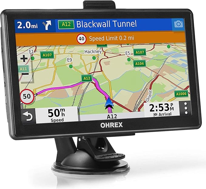 OHREX N800 GPS Navigator for Car with Bluetooth, 7” Truck GPS Commercial Drivers, 2025 Maps (Free Lifetime Updates), Semi Trucker GPS Navigation Systems, Custom Truck Routing