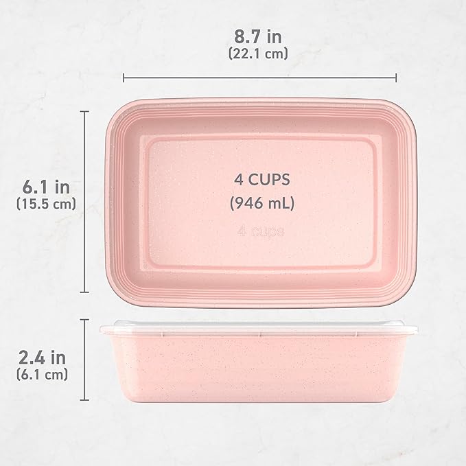 Bentgo 20-Piece Glitter Lightweight, Durable, Reusable BPA-Free 1-Compartment Containers - Microwave, Freezer, Dishwasher Safe (Glitter Garden Edition - Peony Glitter)