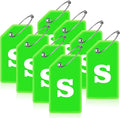 8 Pcs Luggage Tags for Suitcases, 26 Initial Letter Travel Luggage Baggage Identification Labels ID Tags Fully Bendable Tags with Stainless Steel Loop (Letter S, Green)