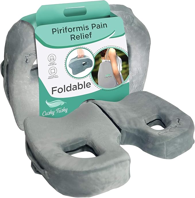 Premium Foldable Piriformis Cushion - Piriformis Pain and Sciatic Pain Relief Cushion - for Home & Office Use, Perfect for Travel or Driving - Piriformis Cushion