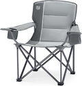 TIMBER RIDGE Oversized Folding Camping Chair for Adults, Support 550 LBS Heavy Duty with Cup Holder Side Pocket for Camping, Lawn, Picnic, Grey