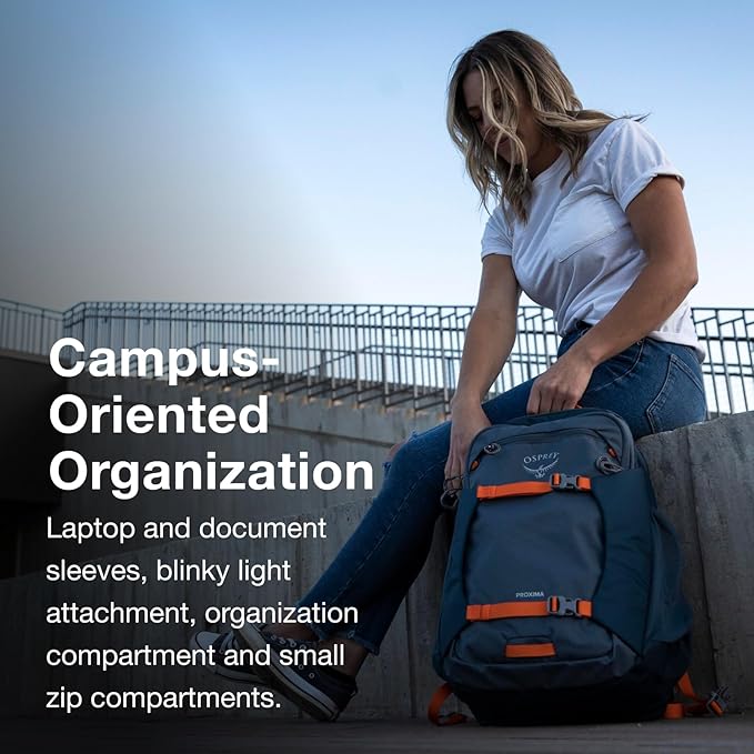 Osprey Proxima Laptop Backpack – Organized Everyday Pack with Dedicated Tech Storage, Water Bottle Pockets, and Comfortable Carry – Perfect for School, Commuting, and Travel, Black