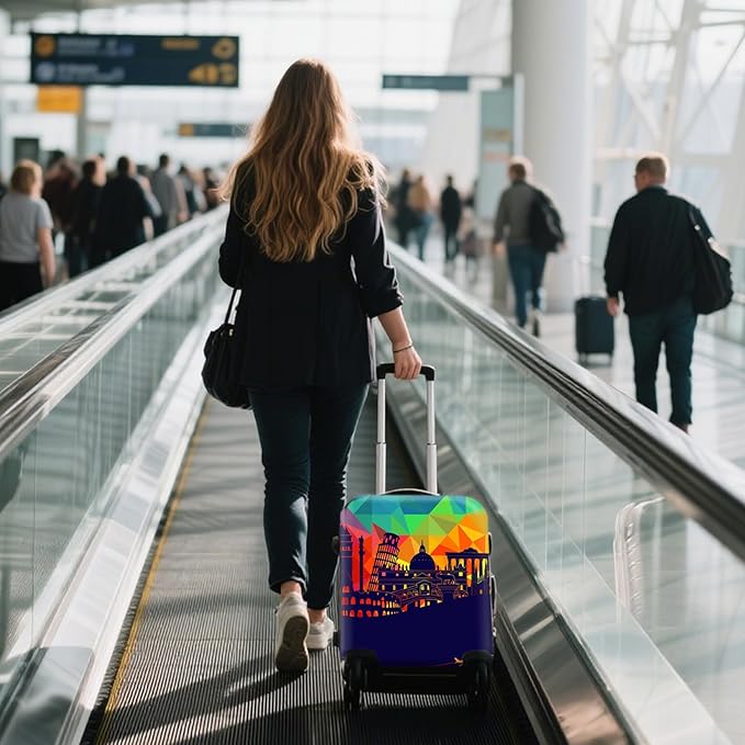 WUJIAONIAO Travel Luggage Cover Baggage Suitcase Cover Protector Skins 18-32 Inch (City, L (for 25-28 inch luggage))