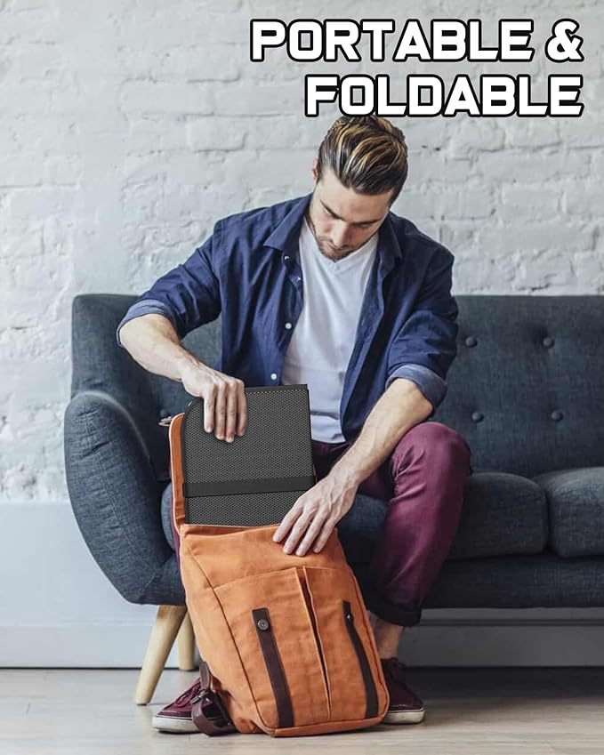 Gel Travel Seat Cushion, Portable Airplane Seat Cushion, 14.5" x 10.5" Thick & Foldable for Airplane Seats, Office Chair, Camping, Bleachers, Flights, Commute (Dark Grey)