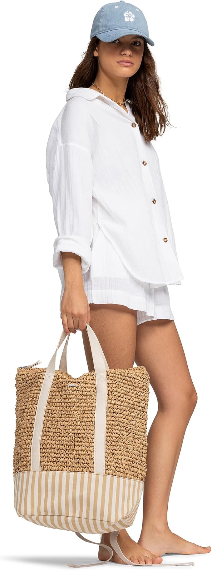 Roxy Women's Beach Tote Bag | Travel | Vacation | Straw | Lightweight | Breathable