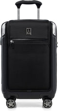 Travelpro Platinum Elite Hardside Expandable Carry on Luggage, 8 Wheel Spinner, TSA Lock, Hard Shell Polycarbonate Suitcase, Shadow Black, Compact Carry on Laptop Pocket 20-Inch