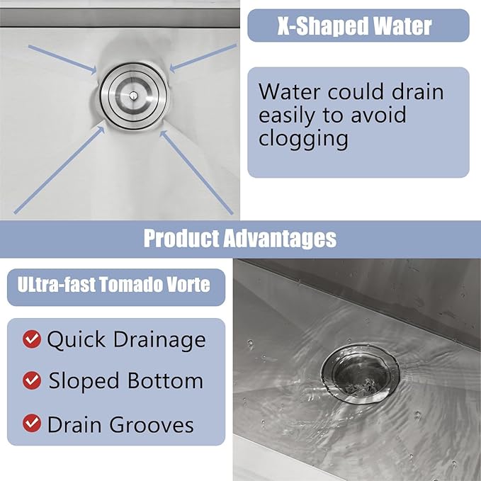 Farmhouse Sink 33 Inch, 33x22 Inch Apron Front Farmhouse Kitchen Sink, 16 Gauge Stainless Steel Undermount Ledge Workstation Deep Single Bowl Luxury Rustic Farm Sinks with All Accessories
