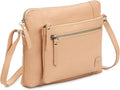Wise Owl Accessories Small Soft Pebbled Real Leather Crossbody Handbags Purses Sling Crossover Shoulder Bag