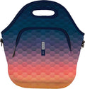 Sok It LunchTote Zippered Bag Insulated Neoprene Caddy (Hexagon Sunset, X-Large 6.5 Quart Lunch Tote)