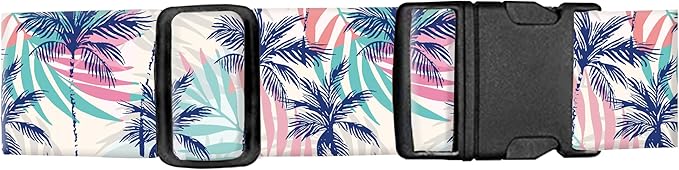Luggage Straps for Suitcases, Adjustable Travel Belt, Durable Wide Luggage Strap, Cute Suitcase Strap Identifiers with Buckle, Bag Straps for Luggage, Cute Boho Leaf