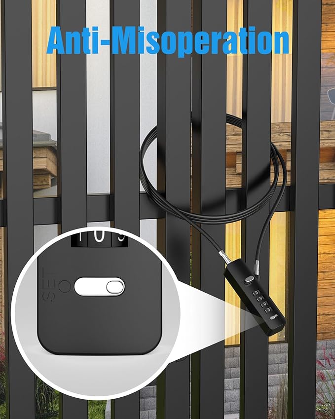 Combination Lock, 4-Digit Steel Cable Locks with Code, Locks for Lockers with 3 Lengths Cables for Bikes, File Cabinets, Wardrobes, Small Fences, Refrigerator Door (Black-2pcs)