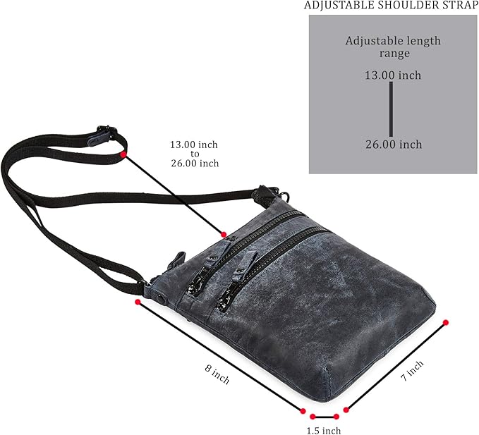 Crossbody Sling Bag for Women Small Real Leather Purse Vintage Travel Crossover Shoulder Bag Handmade
