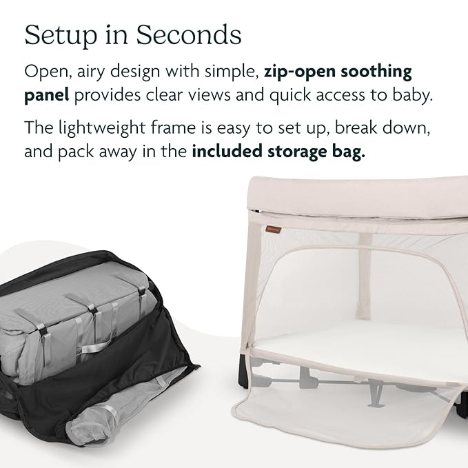 UPPAbaby Remi Playard | Deluxe 3-in-1 Portable Playard, Bedside Bassinet + Travel Crib| Mesh Bassinet, Mattress, Organic Cotton Mattress Cover + Storage Bag Included | Charlie (Sand Mélange)