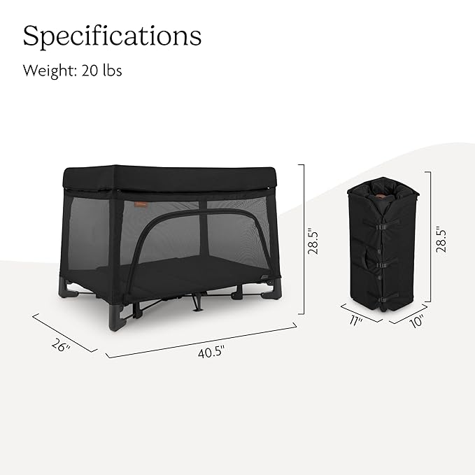 UPPAbaby Remi Playard | Deluxe 3-in-1 Portable Playard, Bedside Bassinet + Travel Crib| Mesh Bassinet, Mattress, Organic Cotton Mattress Cover + Storage Bag Included | Jake (Charcoal)