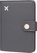 ZOPPEN Passport Holder Women, Passport Cover Travel Wallet Rfid Blocking Passport Wallet Cover Case Travel Essentials Document Organizer, Dark Grey
