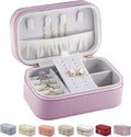 Small Jewelry Travel Case for Women Zippered Leather Small Jewelry Organizer Used For Short Trips Compact Travel Jewelry Case Is Compact Lavender Travel Jewelry Box Travel Gifts For Her