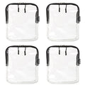 BORSALI Quart Size Bag TSA-Approved for Carry On Travel - One (1) Quart Clear Toiletires, Cosmetic and 3-1-1 Liquids Toiletry Bag - 4 Pack