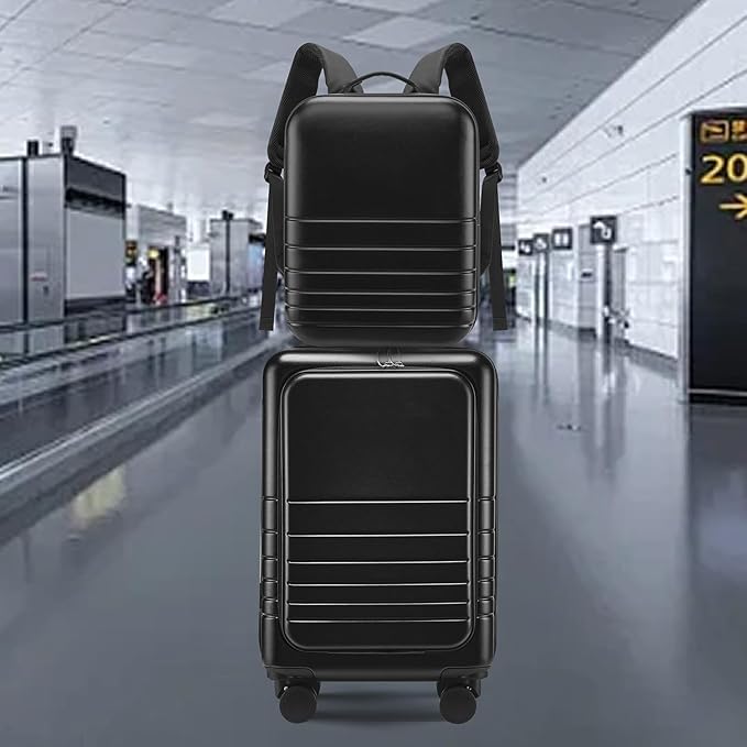 SOKOK Carry On Travel Backpack Waterproof Business Backpack with Laptop Compartment, Slim Hardshell Computer Backpack for Men and Women, Black