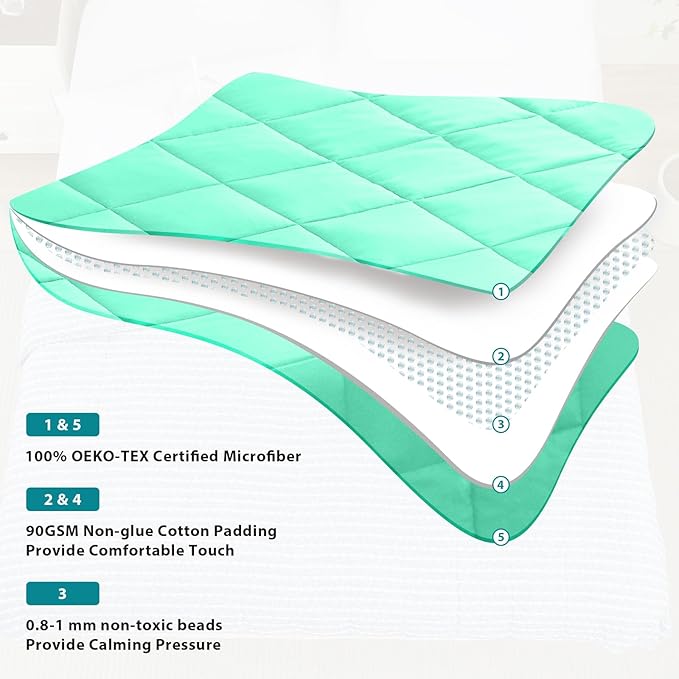 L'AGRATY Weighted Blanket - 60"x80" 20lbs Cooling Breathable Heavy Blanket Microfiber Material with Glass Beads for Adult All-Season Summer Fall Winter Soft Thick Comfort