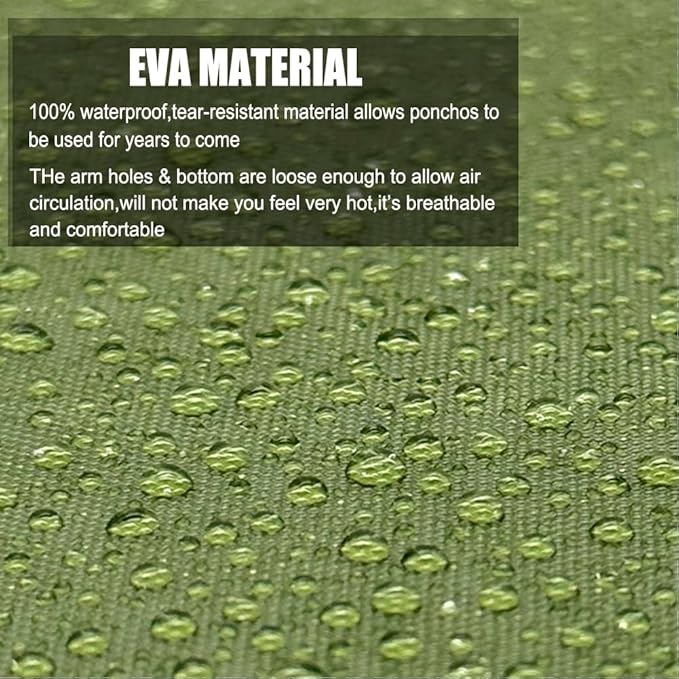 Rain Coats (2 Pack) - Reusable EVA Rain Ponchos for Adults Rain Jackets Raincoats for Men Women