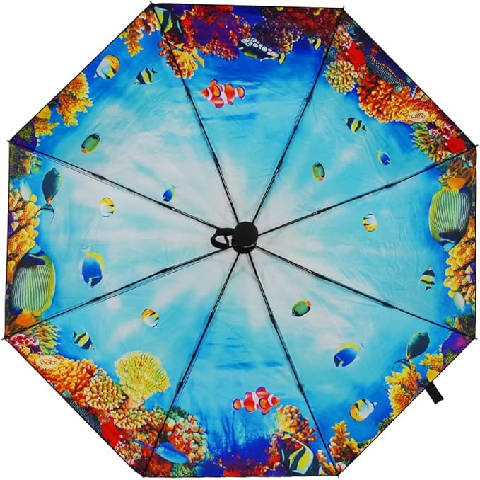 LLanxiry Compact Travel Umbrella, Mini Windproof Umbrellas for Rain & Sun, Small Lightweight Outdoor UV Umbrella, Portable Folding Umbrellas for Travel