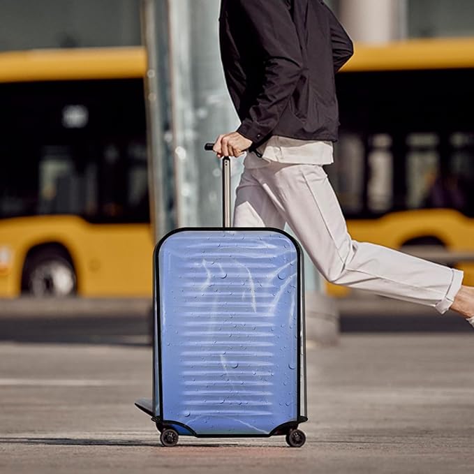 Suitcase Cover for 30" Luggage TSA Approved Clear PVC Thickened Protective Sleeve Waterproof Cover for Wheeled Luggage