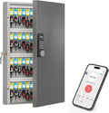 WeHere 96 Key Lock Box Wall Mount(Plus), Smart Security Storage Lockbox, Key Cabinet use APP Bluetooth/Fixed/Dynamic Password/OTP Share Unlock, Key Management for Valets/Realtors/Office