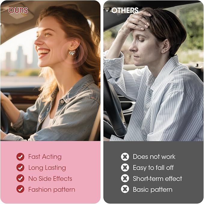 MQ 33ct Motion Sickness Patch Non Drowsy, Sea Sickness Patches for Cruise Ship Travel, Waterproof Patch Behind Ear for Car Airplane Altitude Sickness, Long Last 72H, Leopard Pattern