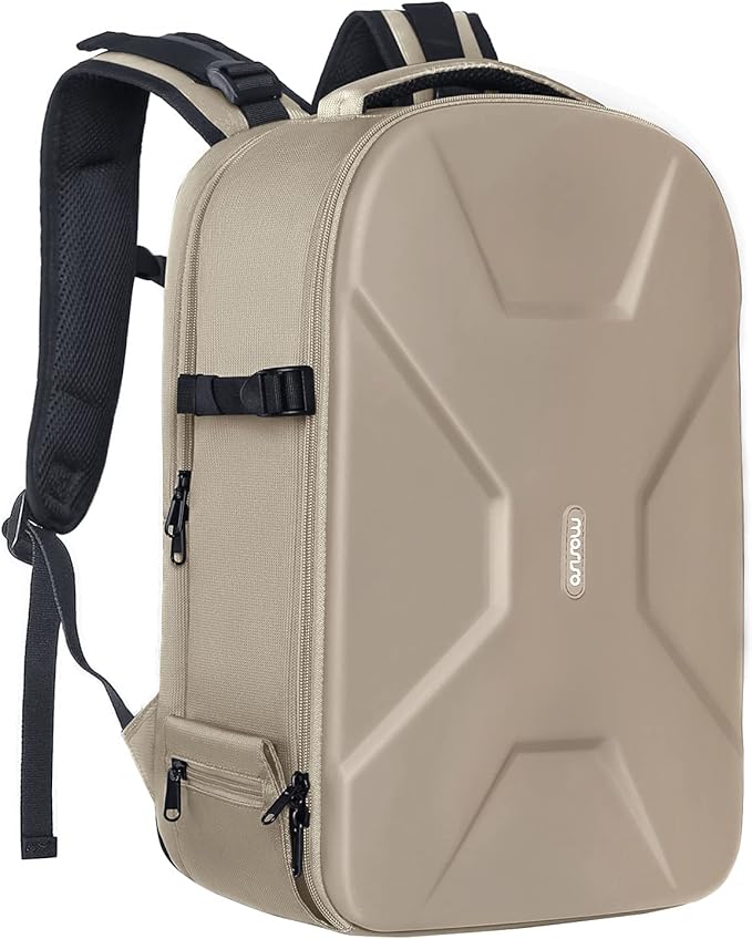 MOSISO Camera Backpack, DSLR/SLR/Mirrorless Photography Camera Bag 15-16 inch Waterproof Hardshell Case with Tripod Holder&Laptop Compartment Compatible with Canon/Nikon/Sony, Camel