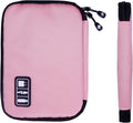 Electronics Travel Organizer,Portable Waterproof Electronic Travel Storage Bag for Small Charging Cord Storage,Charger,SD Card etc,for Travel,Business -Pink Green
