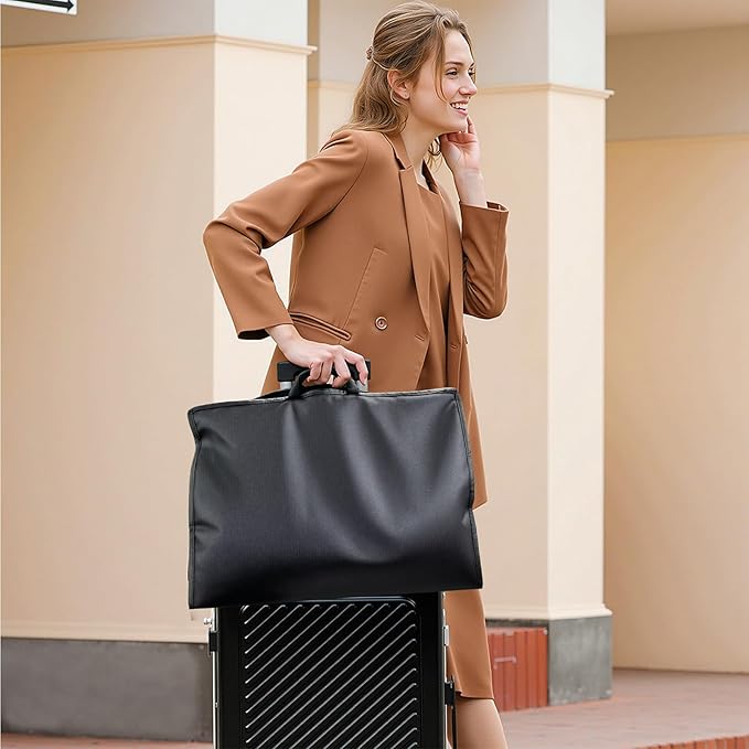 Travel Garment Bag Suits Clothes : 43 Inch 5 Packs Lightweight Breathable Zippered Black Fabric - Clothes Carry Short Men - Wardrobe Carry Coat Jacket Uniform Tuxedo Shirt